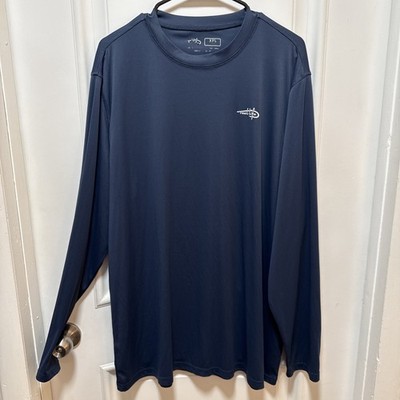 Reel Life Men s Long Sleeve Sun Defender Shirt size XXL Navy Blue USA Flag