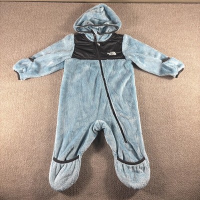 The North Face Snowsuit Boys 9-12 Months Blue Fleece Hooded Full Zip NFOA2TMR
