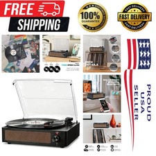 Vinyl Record Player with Speakers Vintage Turntable for Vinyls Records Belt-D...