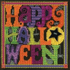 Happy Halloween Cross Stitch Kit Mill Hill 2016 Buttons  Beads Autumn MH141622