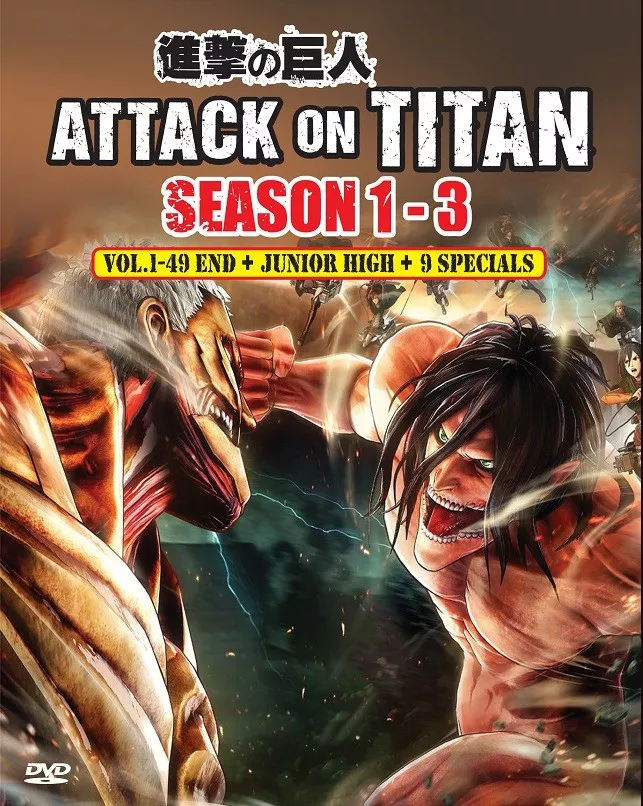 DVD Anime Attack On Titan Season 1+2+3 +6 SP, Lost Girls & Junior High  English