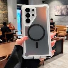 For Samsung S25 Ultra/S24 Magnetic Shockproof Gradient Hybrid PC TPU Bumper Case