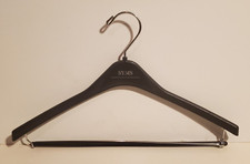 VINTAGE BLACK PLASTIC  WOOD CLOTHES HANGER SY SIMS MEN'S STORE SLACKS PANT SUIT