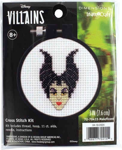 Counted Cross Stitch Kit ~ Dimenisons Disney Villains - Maleficent #72-70415 - Picture 2 of 6