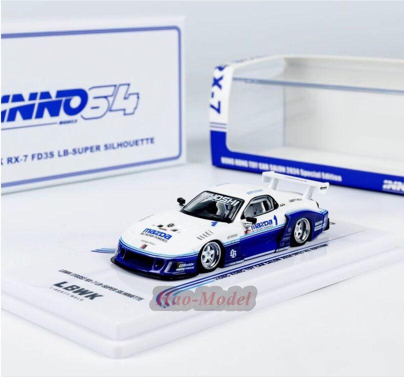 INNO 1:64 Mazda RX7 FD3S LB-SUPER 2024 Model Car Alloy Diecast