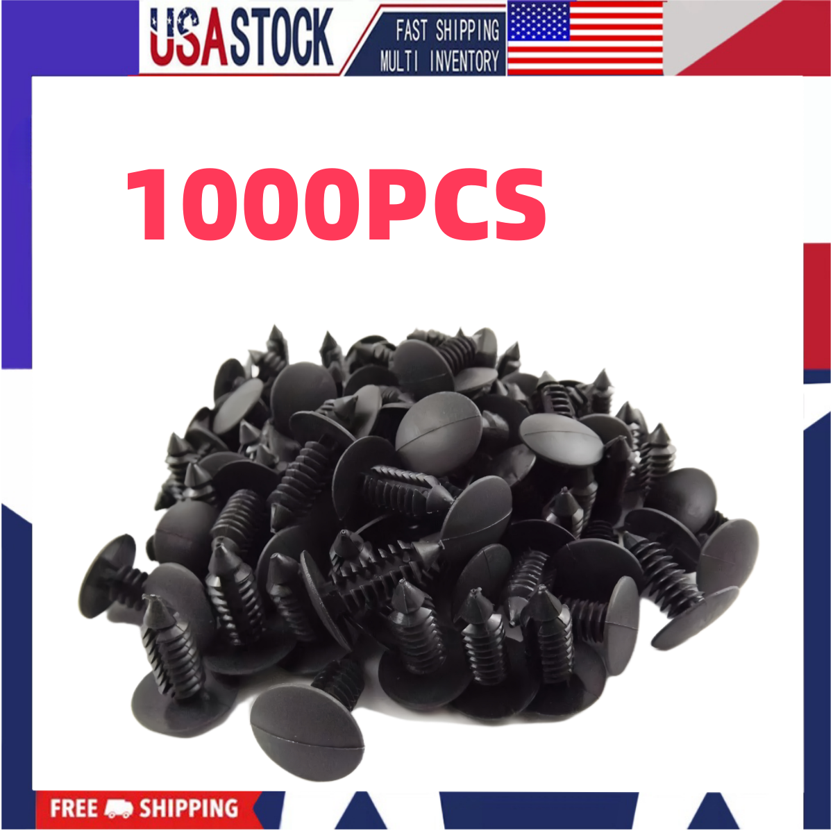 1000 Bumper Fastener Clips Auto Car Hole Plastic Rivets Retainer Fender Push Pin