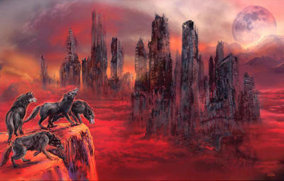 Wolves Apocalypse Art Print Poster Wolf Pack Fantasy Scott Jackson Ebay