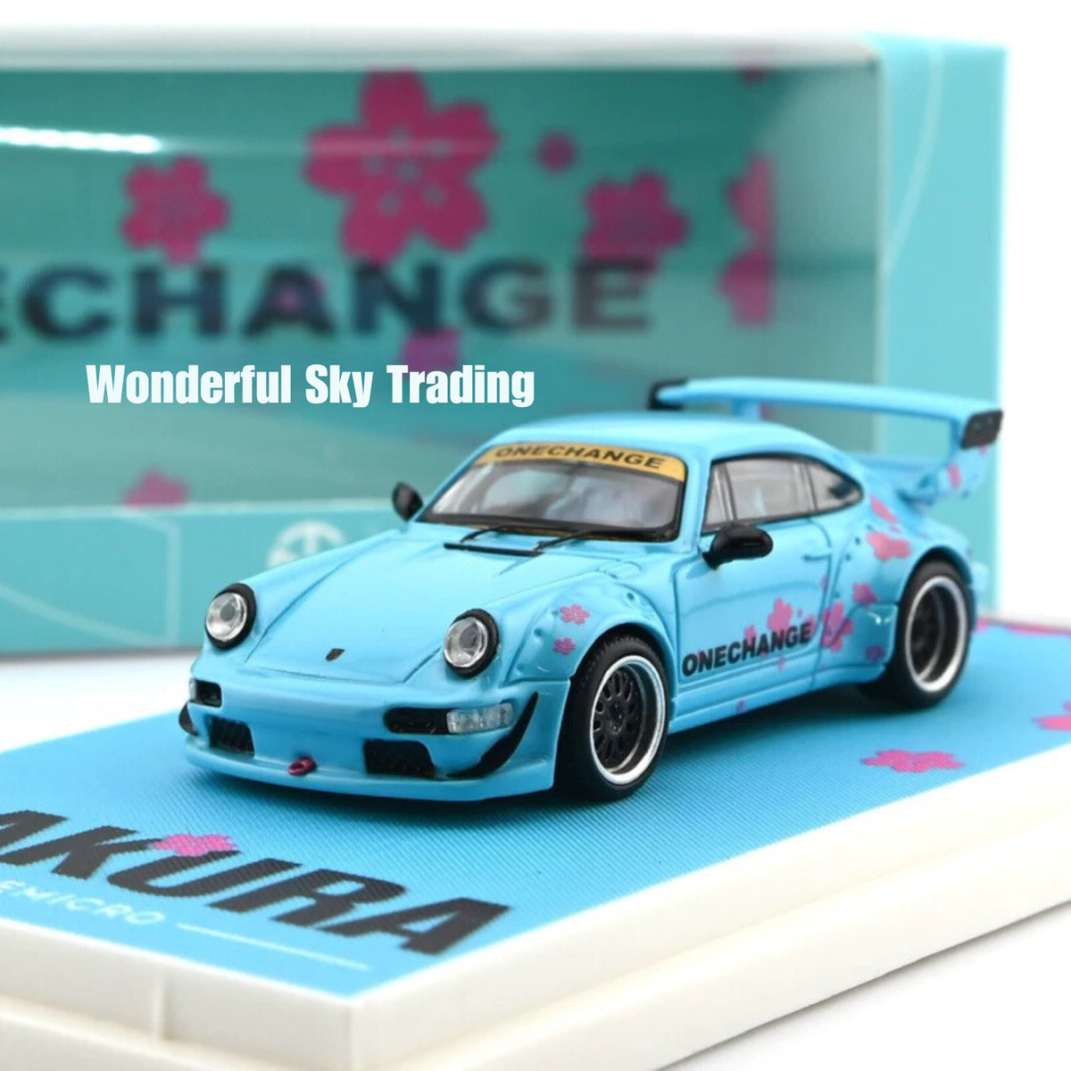TIME MICRO PORSCHE 964 SAKURA BLUE 1/64 DIECAST CAR MODEL (Box Not