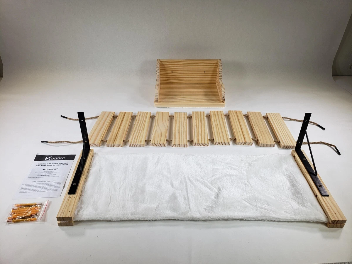 KOOPRO Cat Hammock Shelves Wall Bed Wooden Cat Perch