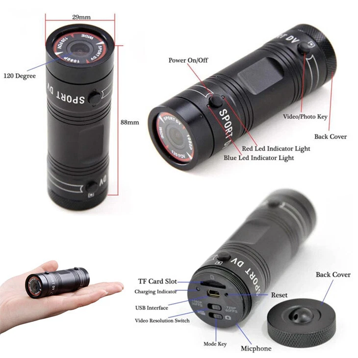 HD 1080P Video Camcorder Action Camera Mount F9 For Clay Pigeon Shooting Shotgun - Image 3 of 4