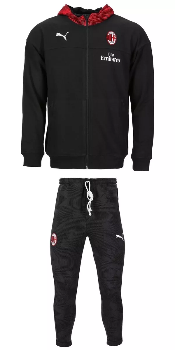 2777/9 PUMA 19-20 AC MILAN TUTA FELPATA TRACKSUIT FELPA ZIP CAPPUCCIO  PANTALONE