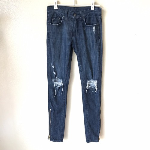 CARMAR LF Sz 25 Distressed Zipper Ankle 