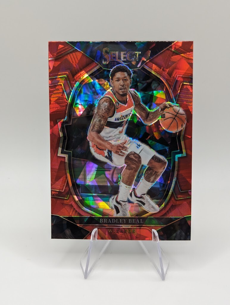 Bradley Beal 2022-23 Select Concourse Red Cracked Ice Prizm #62 Wizards