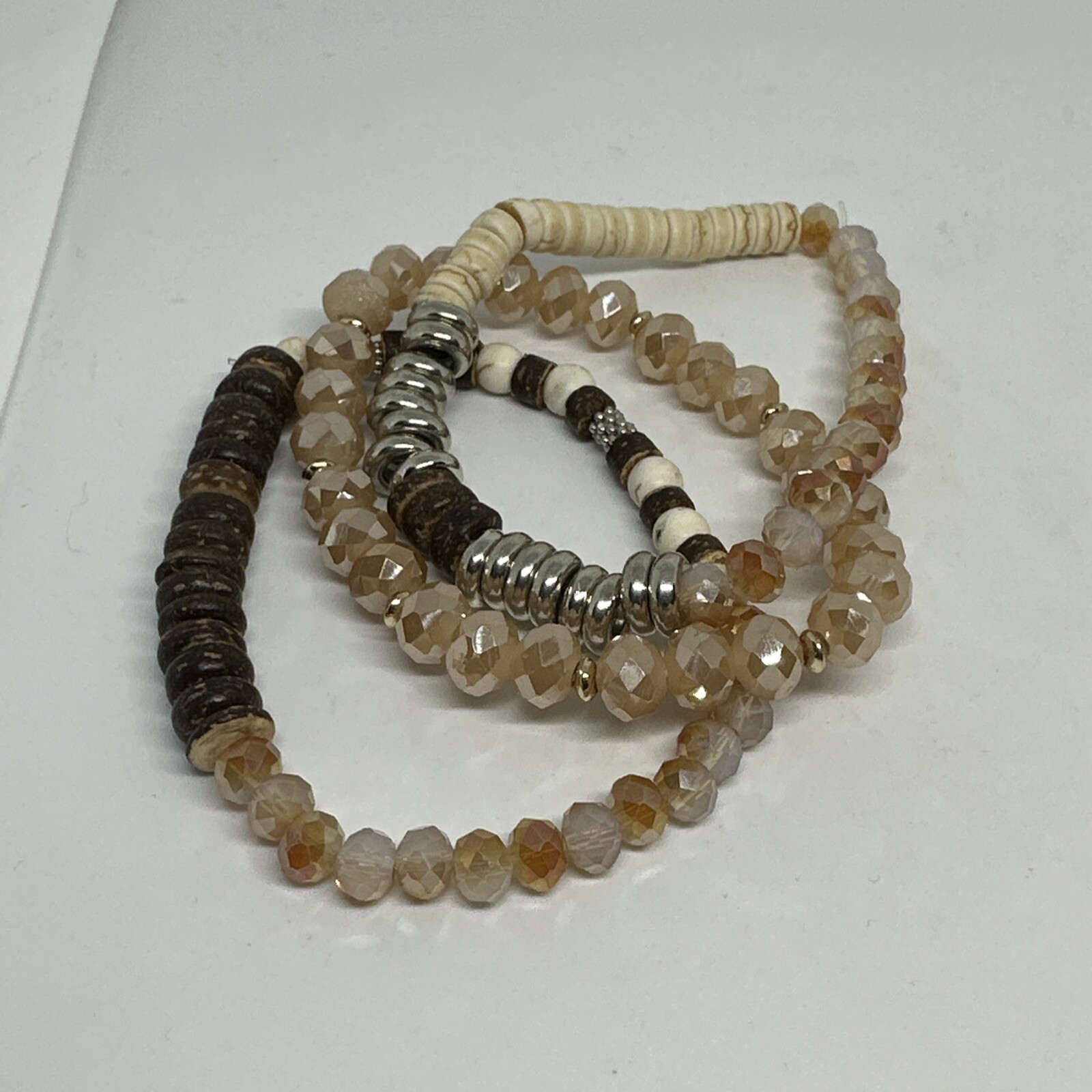 Set 3 Stack Stretch Bracelets Crystals AB Dreamsi… - image 1