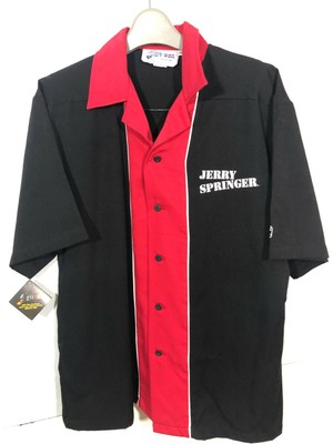 JERRY Springer Camicia Da Bowling Medium Rockabilly Nero NOS Da Uomo  Bottoni | eBay