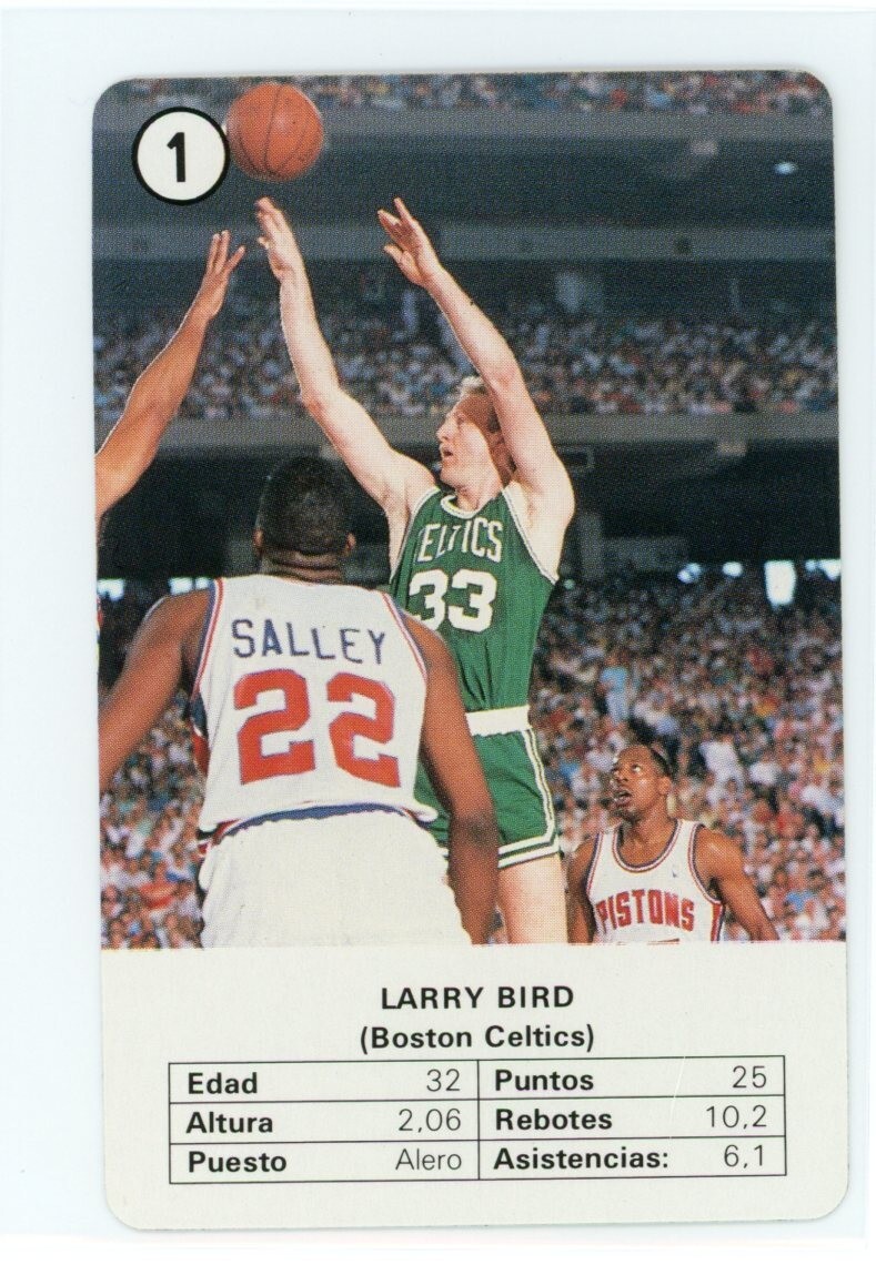 1988 Fournier Estrellas NBA Playing Cards #1 Larry Bird NM-MT Boston Celtics