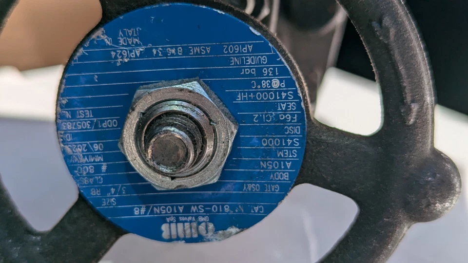 OMB 810 Gate Valve 3/4" Class 800 Socket Weld Ends A105N Forged Steel Trim 🔥NEW - Image 2 of 4