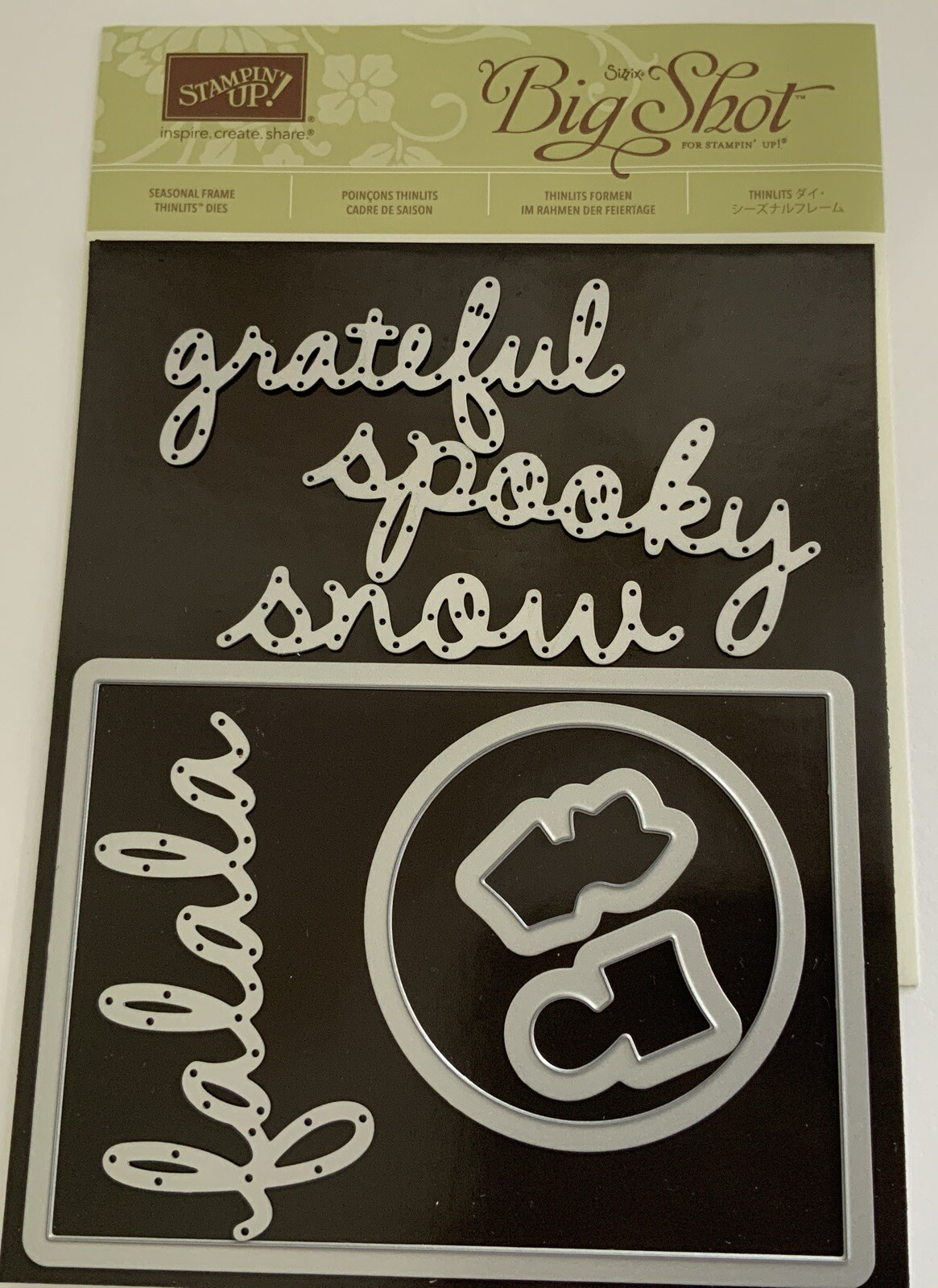 Stampin Up Die SEASONAL FRAME Big Shot Dies Thinlits Spooky Grateful