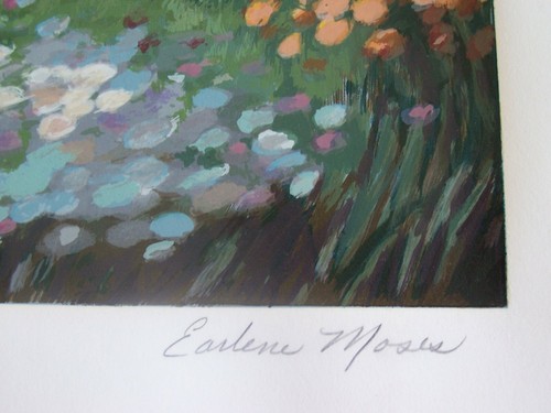 RARE Earlene Moses CARETAKER'S COTTAGE (S/N 186/300) Charming English Landscape - 第 6/7 張圖片