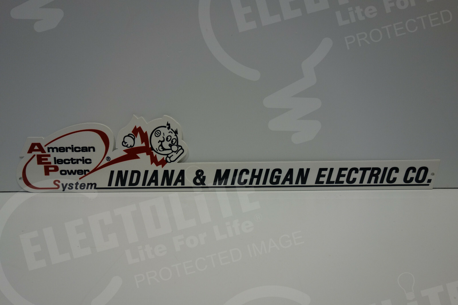 Reddy Kilowatt Indiana & Michigan Electric DIE CUT SIGN GREAT