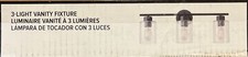Bellevue GBF13025MBK Lydia 3-Light Bathroom Vanity Light w/Seeded Glass Shades