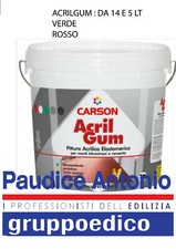 PITTURA ACRLICA AL QUARZO ACRILGUM ASFALTO BITUME RESINA POLIMERICA ROSSA VER