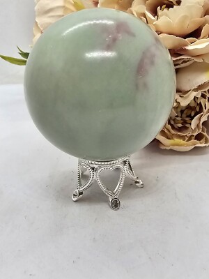 Grün Weiß Rosa Jade Kristall Kugel 205g 4,8cm Glück Wohlstand Harmonie Kugel
