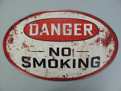 Blechschild Wandschild Eisen Danger No Smoking H.33x57cm