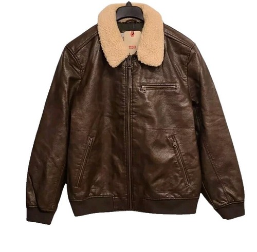 Levi's Clayton Aviator Leather Jacket Brown SOLD OUT Medium | eBay