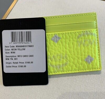MCM+MFO+Card+Case+Wallet+%2F+Neon+Yellow for sale online
