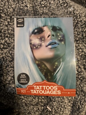 Savvi Boo Glow Tattoo Effect TATTOOS NIP.   Halloween Costume
