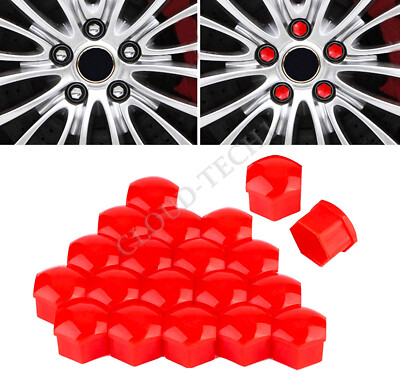 20x For MINI COOPER R56 WHEEL BOLT NUT COVERS GLOSS RED SET+REMOVAL TOOL
