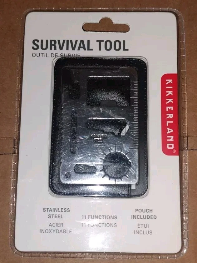 Kikkerland Classic Stainless Steel Survival Tool, Pocket 11 functions + Pouch - Image 2 of 4