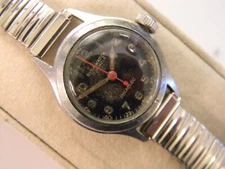 VINTAGE 1950's NYSA INCABLOC STAINLESS MILITARY LADIES WATCH - RUNS - GOOD TIMER