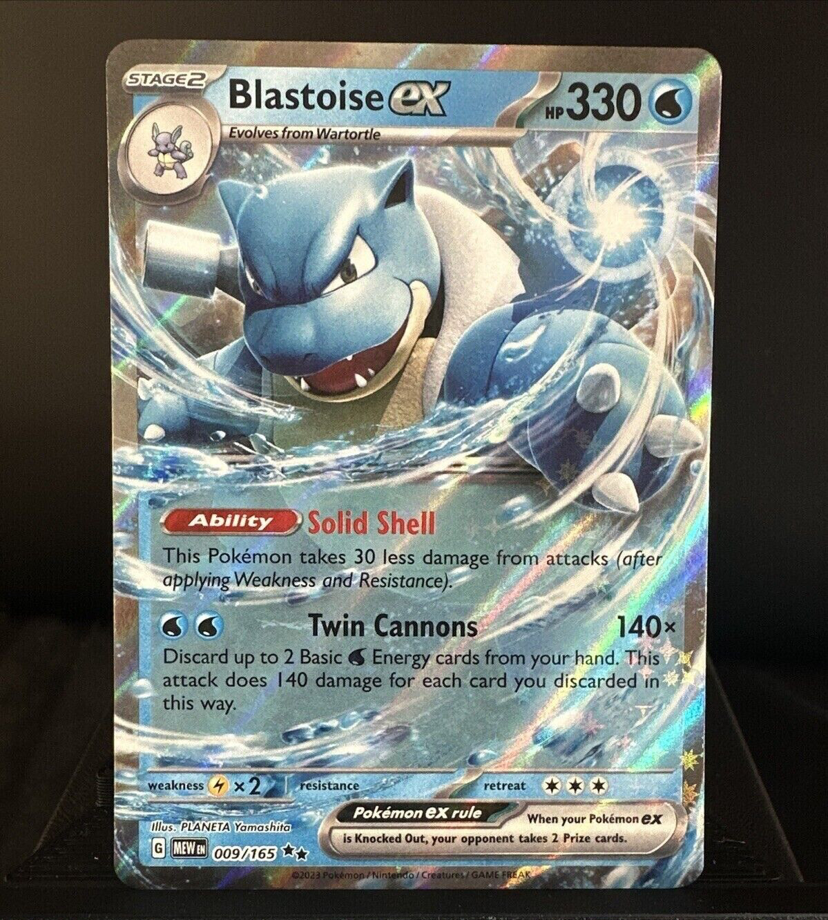 Blastoise ex 009/165 - Scarlet & Violet Pokemon 151 Double Rare Pokemon Card NM