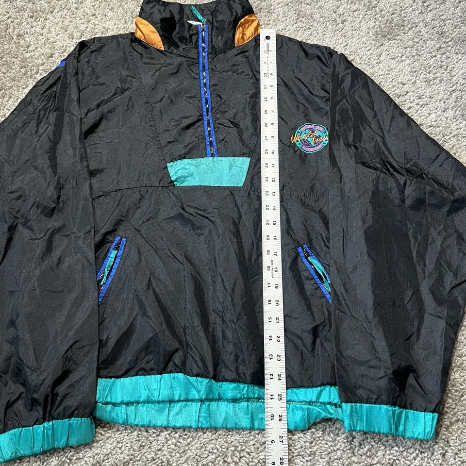 Vintage Wilson Windbreaker Jacket Medium 80s 90s Colorblocked Teal Half Zip - Image 4 of 4