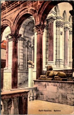 Postcard Split Spalato Sphinx Divided Back