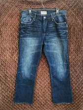AEROPOSTALE MEN'S BLUE JEANS DRIGGS SLIM BOOTCUT 36 w 32 i DENIM PANTS 
