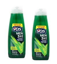 Alberto VO5 Men 3 In 1 Shampoo Conditioner & Body Wash Fresh Energy 15oz Lot 2 0.67 per fl oz