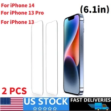 2PCS For iPhone 13 13 Pro Tempered Glass Screen Protector Anti Scratch Cover