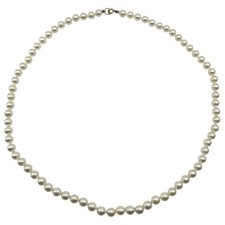 Cultured Pearl Round Akoya 5-5 1/2 mm 18" Necklace, 14K Clasp - 73 Pearls