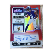 Panini 2023 Contenders Jordan Addison Rookie Ticket Rookie Auto #120 Vikings