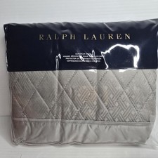 NEW Ralph Lauren Bedford Quilted Gray Dawn Set Of 2 Euro Pillow Shams