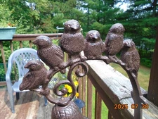 Vintage Cast Iron featuring 6 Birds Bell Hanging or Mounting on a wall