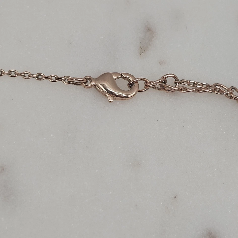 Colar Bamoer ouro rosa colorido pingente de flor de cristal feminino joia presente - Imagem 2 de 4