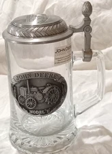 John Deere Model D Kristall Glass Stein M Cornell Italian Glass German Pewter 7"