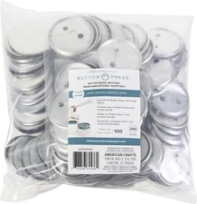 , Button Press Refill-Large, 100 Pack, 2.25 inch, 58 mm Large Homemade Button...