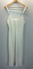 VTG 80's Long Vanity Fair Nightgown size M 36 Sleeveless lace Ivory bridal