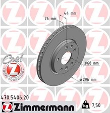 2x ZIMMERMANN Bremsscheibe COAT Z 470.5406.20 für RENAULT MEGANE ALPINE B9A W420