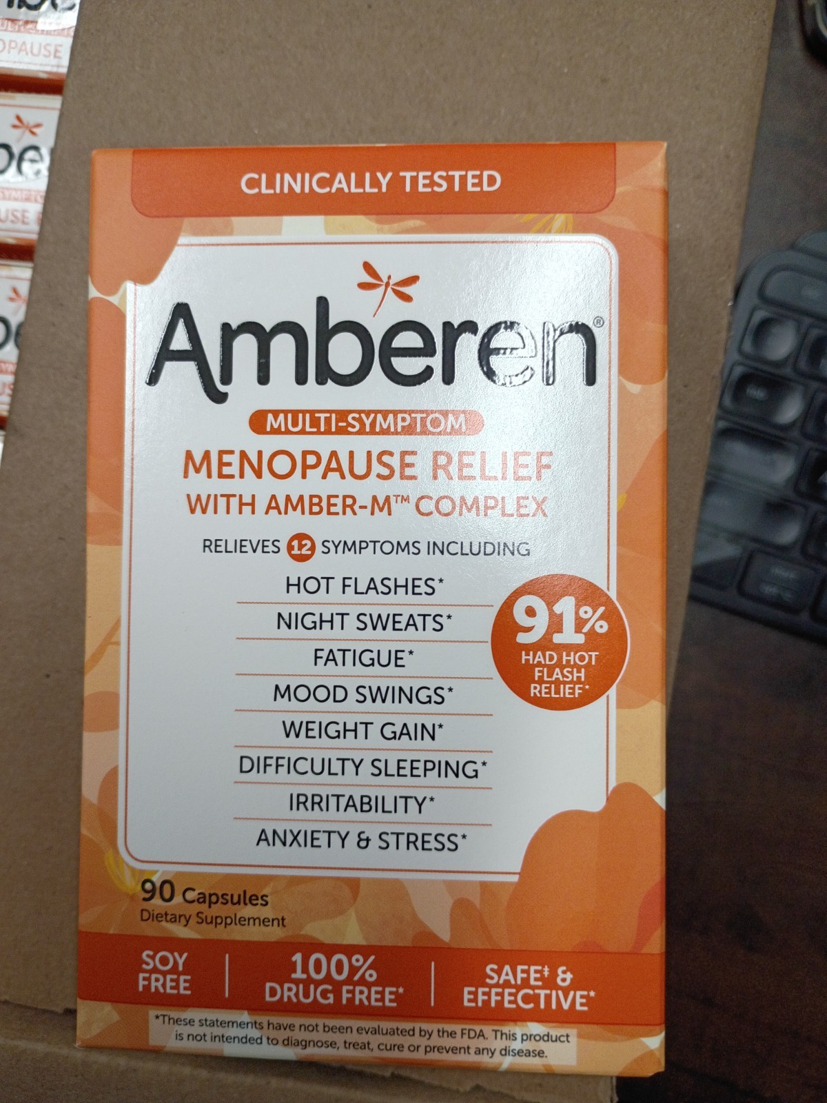 Amberen Multi-Symptom Menopause Relief 180 Capsules | Exp 8/2027 - 2 boxes of 90
